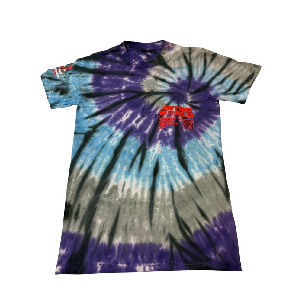 TRAVIS SCOTT ASTROWORLD OFFICIAL SOUVENIR Tie Dye Shirt MEN sz S